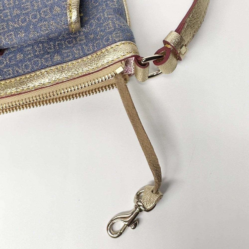 Dooney & Bourke Blue Denim Gold Lettering Crossbody Blue Duck- LIKE NEW - Picture 5 of 10